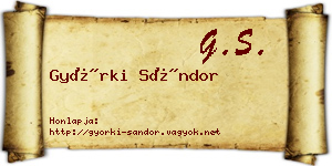 Györki Sándor névjegykártya