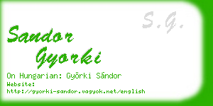 sandor gyorki business card