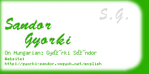 sandor gyorki business card